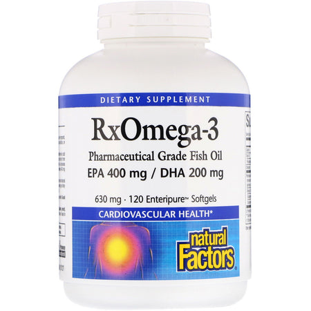 Natural Factors - Rx Omega-3 Factors, EPA 400 Mg/DHA 200 Mg,  - 120 Softgels