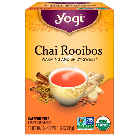 Yogi Tea - Organic, Chai Rooibos, Caffeine Free, 16 Tea Bags, 1.27 oz (36 g)