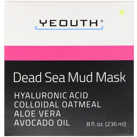 Yeouth - Dead Sea Mud Mask With Hyaluronic Acid, Aloe Vera, Collodial Oatmeal, 8oz
