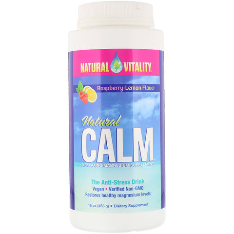 Natural Vitality - Natural Calm, The Anti-Stress Drink, Organic Raspberry-Lemon Flavor, 16 oz (453 g)