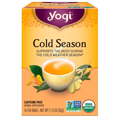 Yogi Tea - Organic, Cold Season, Caffeine Free, 16 Tea Bags, 1.12 oz (32 g)