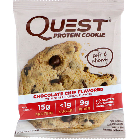 Quest Nutrition - Protein Cookie, Chocolate Chip, 12 Pack, 2.08 oz (59 g) Each