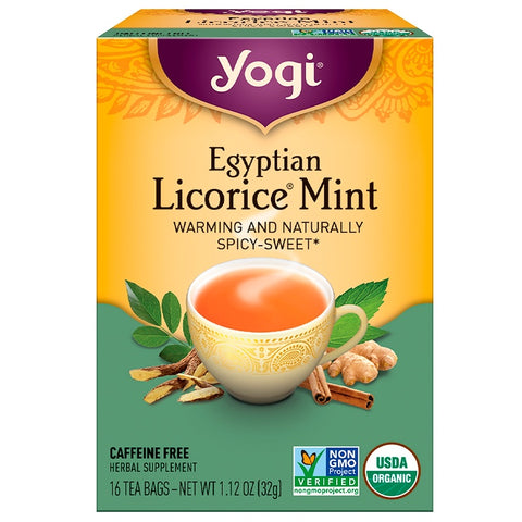 Yogi Tea - Egyptian Licorice Mint, Caffeine Free, 16 Tea Bags, 1.12 oz (32 g)