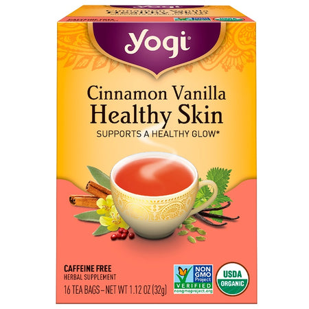 Yogi Tea - Cinnamon Vanilla Healthy Skin, Caffeine Free, 16 Tea Bags, 1.12 oz (32 g)