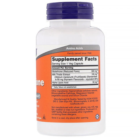 Now Foods - Glutathione, 500 mg, 60 Veg Capsules