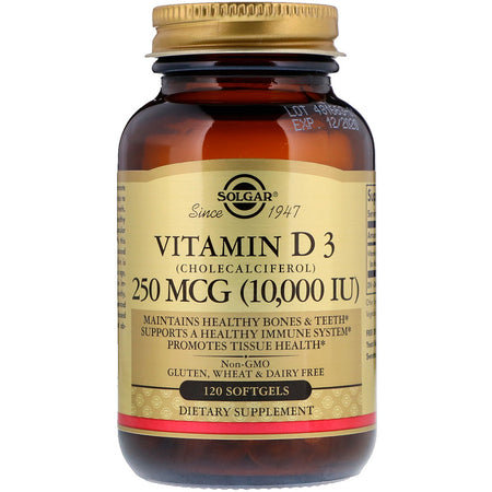 Solgar - Vitamin D3 (Cholecalciferol) 10,000 IU Softgels - 120 Softgels