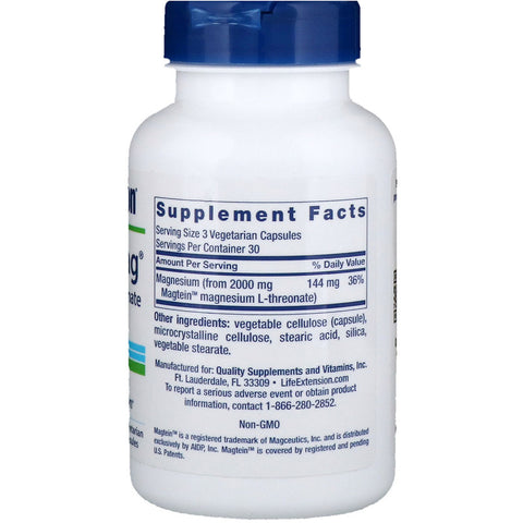 Life Extension - NEURO-MAG MAGNESIUM L-THREONATE 90 VEGETARIAN CAPSULES - 90 Capsules