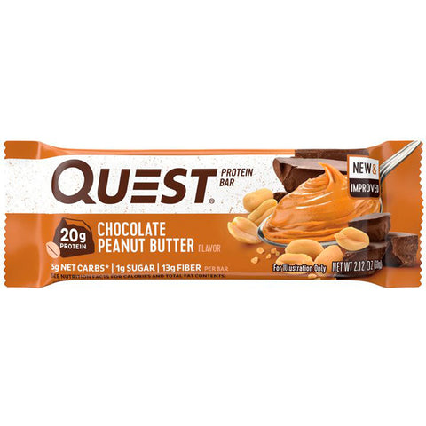 Quest Nutrition - Protein Bar, Chocolate Peanut Butter, 12 Bars, 2.12 oz (60 g) Each