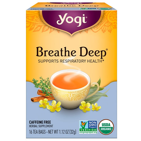 Yogi Tea - Organic, Breathe Deep, Caffeine Free, 16 Tea Bags, 1.12 oz (32 g)