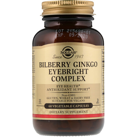 Solgar - Bilberry Ginkgo Eyebright Complex Plus Lutein Vegetable Capsules - 60 Capsules