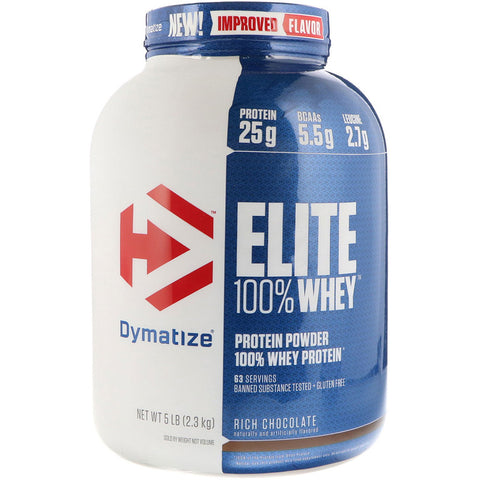 Dymatize - ELITE 100% WHEY, Rich Chocolate - 5 Lb (2.3 Kg)