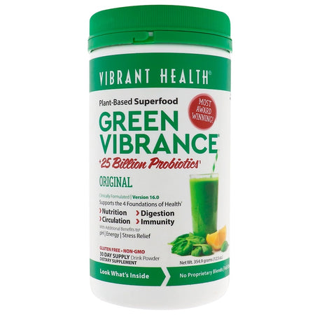 Vibrant Health - Green Vibrance +25 Billion Probiotics, Version 16.0, 12.5 oz (354.9 g)