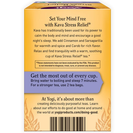 Yogi Tea - Kava Stress Relief, Caffeine Free, 16 Tea Bags, 1.27 oz (36 g)