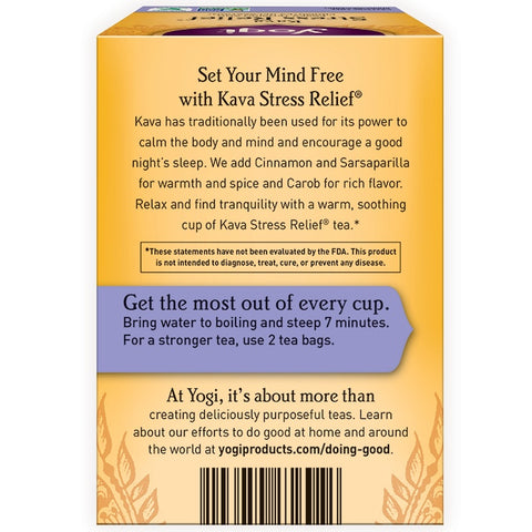 Yogi Tea - Kava Stress Relief, Caffeine Free, 16 Tea Bags, 1.27 oz (36 g)