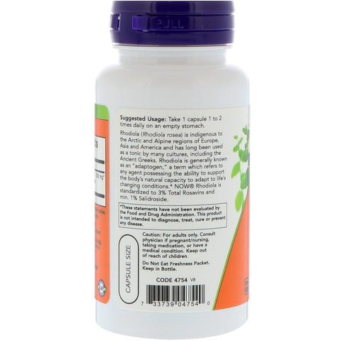 Now Foods - RHODIOLA 500 mg EXTRACT 3%  - 60 Veg Capsules