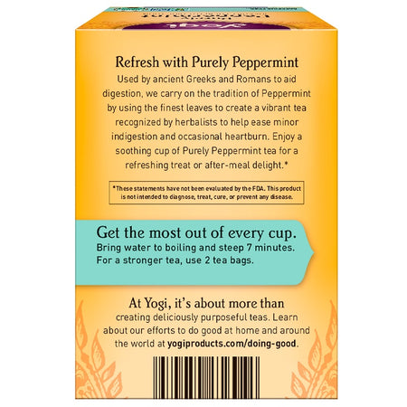 Yogi Tea - Organic, Purely Peppermint, Caffeine Free, 16 Tea Bags, .85 oz (24 g)