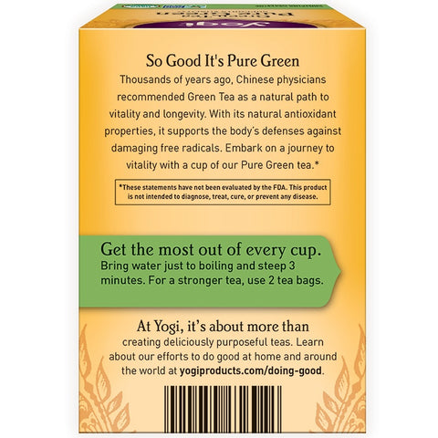 Yogi Tea - Pure Green, Green Tea, 16 Tea Bags, 1.09 oz (31 g)
