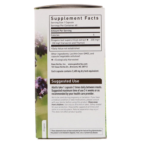 Gaia Herb - OIL OF OREGANO LP CAPS 60