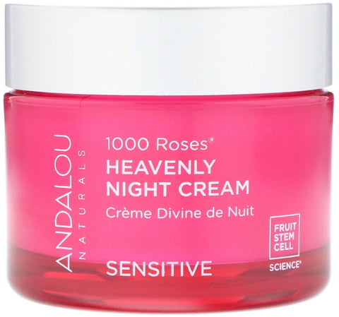 Andalou Naturals - 1000 Roses, Heavenly Night Cream, Sensitive, 1.7 fl oz (50 ml)