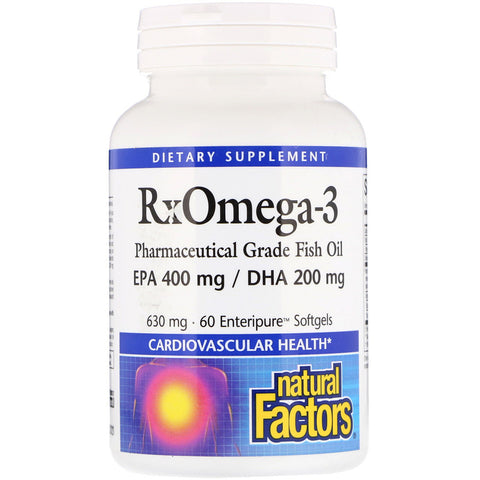 Natural Factors - Rx Omega-3 Factors, EPA 400 Mg/DHA 200 Mg,  - 60 Softgels