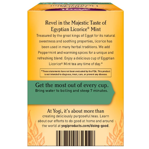Yogi Tea - Egyptian Licorice Mint, Caffeine Free, 16 Tea Bags, 1.12 oz (32 g)