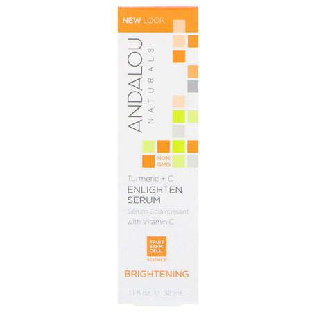 Andalou Naturals - Enlighten Serum, Turmeric + C, Brightening, 1.1 fl oz (32 ml)