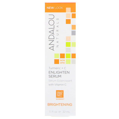 Andalou Naturals - Enlighten Serum, Turmeric + C, Brightening, 1.1 fl oz (32 ml)