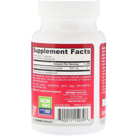 Jarrow - Reduced Glutathione 500 Mg  - 60 Capsules