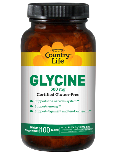 Country Life - GLYCINE 500 MG With Vitamin B-6 100 (V) - 100 Tablet