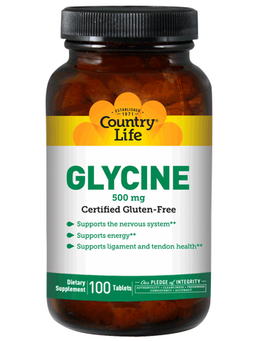 Country Life - GLYCINE 500 MG With Vitamin B-6 100 (V) - 100 Tablet