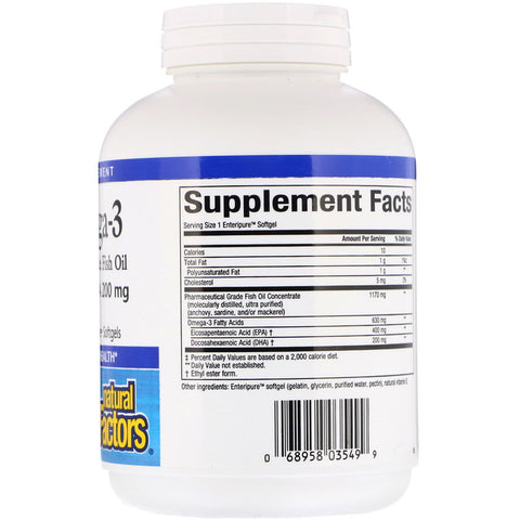Natural Factors - Rx Omega-3 Factors, EPA 400 Mg/DHA 200 Mg,  - 120 Softgels