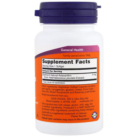 Now Foods - ASTAXANTHIN 4 MG 60 VEGAN Softgels