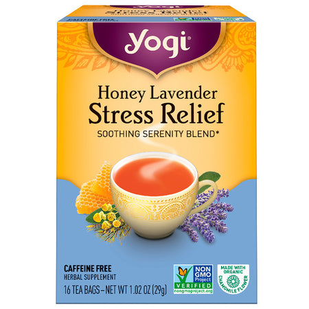 Yogi Tea - Organic, Honey Lavender Stress Relief, Caffeine Free, 16 Tea Bags, 1.02 oz (29 g)