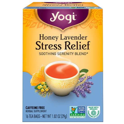 Yogi Tea - Organic, Honey Lavender Stress Relief, Caffeine Free, 16 Tea Bags, 1.02 oz (29 g)