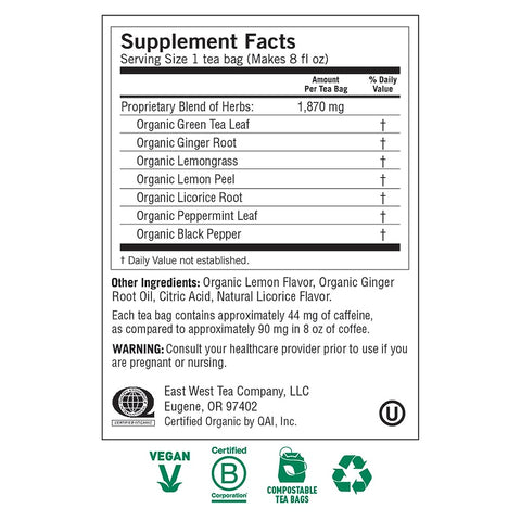 Yogi Tea - Organic Green Tea, Lemon Ginger, 16 Tea Bags, 1.12 oz (32 g)