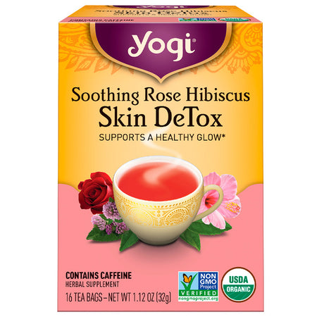 Yogi Tea - Skin DeTox, Soothing Rose Hibiscus, 16 Tea Bags, 1.12 oz (32 g)