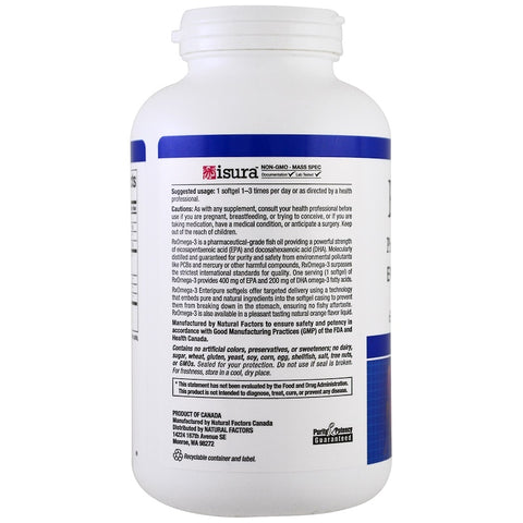 Natural Factors - Rx Omega-3 Factors, EPA 400 Mg/DHA 200 Mg,  - 240 Softgels