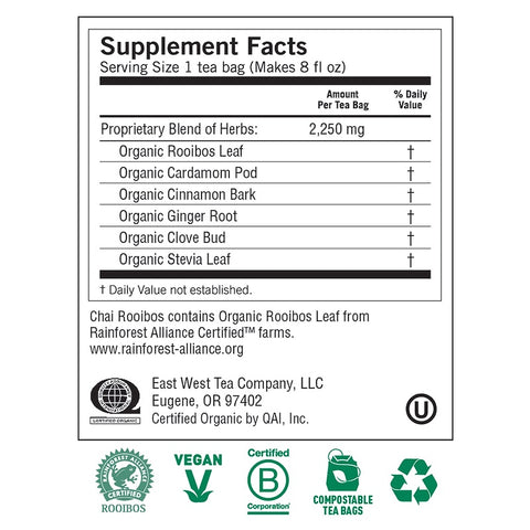 Yogi Tea - Organic, Chai Rooibos, Caffeine Free, 16 Tea Bags, 1.27 oz (36 g)