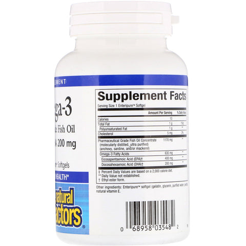 Natural Factors - Rx Omega-3 Factors, EPA 400 Mg/DHA 200 Mg,  - 60 Softgels