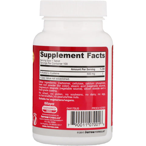 Jarrow - N-A-C Sustain 600 Mg  - 100 Capsules