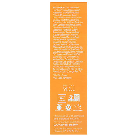 Andalou Naturals - Enlighten Serum, Turmeric + C, Brightening, 1.1 fl oz (32 ml)