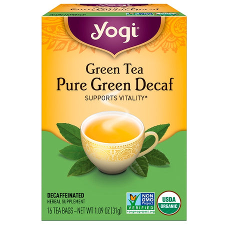 Yogi Tea - Green Tea, Pure Green Decaf, 16 Tea Bags, 1.09 oz (31 g)