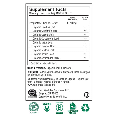 Yogi Tea - Cinnamon Vanilla Healthy Skin, Caffeine Free, 16 Tea Bags, 1.12 oz (32 g)