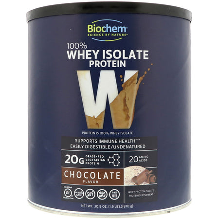 BioChem - 100% Whey Isolate Protein, Chocolate Flavor, 1.9 lbs (878 g) - Powder