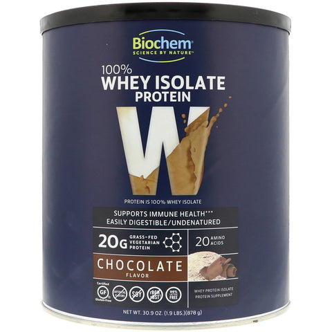 BioChem - 100% Whey Isolate Protein, Chocolate Flavor, 1.9 lbs (878 g) - Powder