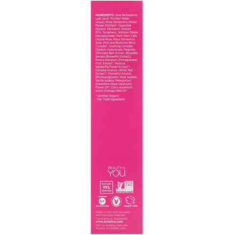 Andalou Naturals - 1000 Roses Floral Toner, Sensitive, 6 fl oz (178 ml)