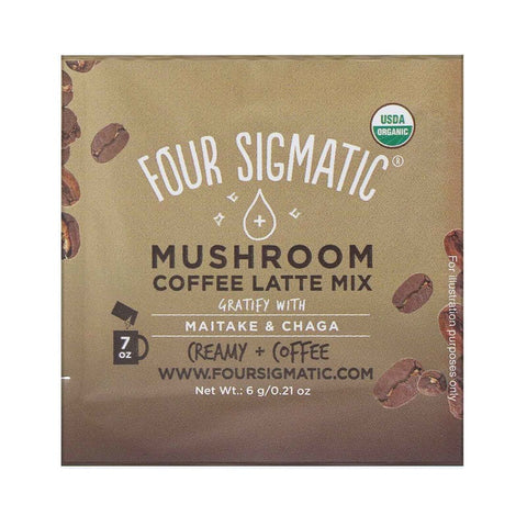 Four Sigmatic - Mushrooms Coffee Latte Mix, 10 Packets, 0.21 oz (6 g) Each