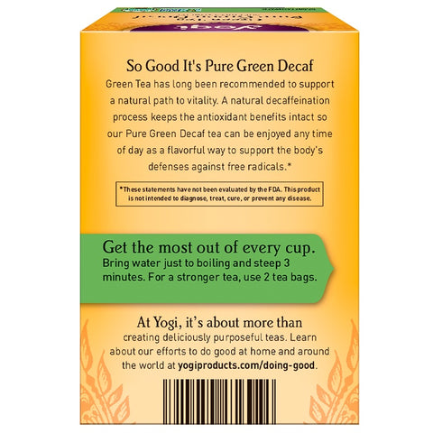 Yogi Tea - Green Tea, Pure Green Decaf, 16 Tea Bags, 1.09 oz (31 g)