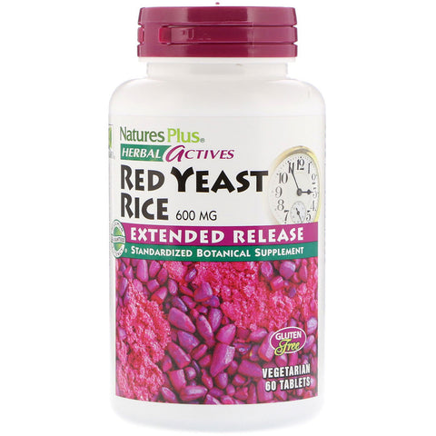 Natures Plus - Herbal Actives, Red Yeast Rice, 600 mg, 60 Mini-Tabs