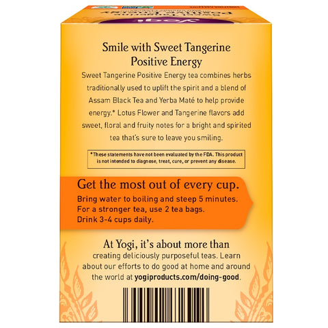 Yogi Tea - Positive Energy, Sweet Tangerine, 16 Tea Bags, 1.02 oz (29 g)